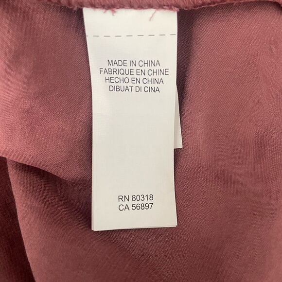 Lucky Brand Womens Long Sleeves Tie Neck Drop Waist Dress Size Small Rose Mauve - Picture 9 of 11